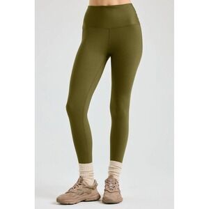 We Wore What Ribbed Leggings Womens Medium Olive High Waist Stretchy Fit Yoga
